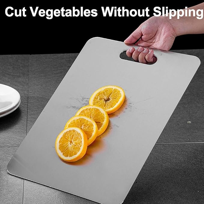 Titanium Cutting Board,100% Pure Titanium Cutting Boards for Kitchen, 2025 New Double Sided Food-Grade Chopping Board for Cutting Meat Vegetable Fruit (18"L x 12"W)