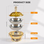 8QT Chafing Dishes Set, Luxury Stainless Steel Round Gold Buffet Warmers with Rolled Edge for Catering, Weddings, Parties, Hotels (4-Pack)