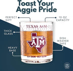 Greenline Goods – University of Texas A&M Aggies College Whiskey Glasses (Set of 2), 10 oz – Full-Color Logo + Campus Map
