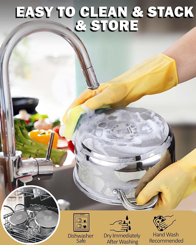 Cook N Home 16 Quart Stockpot with Lid, Stainless Steel