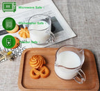 Ackers Espresso Cups Single, 4 OZ Double Spouts Cups, Milk Cup with Handle, Clear Glass