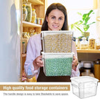 2 Pieces Square Food Storage Containers Polycarbonate Clear food Container with Lid Commercial Storage with Graduations for Commercial Kitchen Dough Marinating Meat(White,12 Qt)