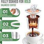 Ninja Reusable Coffee Pod: VIVI SKY Upgraded Stainless Steel Refillable Ninja K Cups - 3 Holes Coffee Filters For Ninja Coffee Maker CFP201 CFP301 CFP305 CFP307 CFP400 CFP300 (4 Pack)