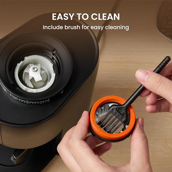 Conical Burr Coffee Grinder, Electric Coffee Beans Grinders for Home Use with 38 Grind Settings, One Touch Automatic Espresso Grinder Black