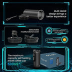 Temperature Control Heated Travel Mug Smart Self Heating Coffee Mug 20 Oz App Controlled LED Display coffee serving sets mug kept at a constant temperature for 4-10 hours (Burgundy, 20 oz)