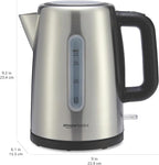 Amazon Basics Electric Stainless Steel Kettle for Tea and Coffee, BPA-Free, Fast Boiling, Auto Shut-Off, 1.8 Quarts, 1500W, Black and Silver