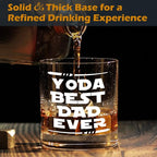 kunlisa Dad Whiskey Glasses, Best Dad Gifts for Father's Day Birthday from Kids Sons Daughters, 10 oz Drinking Rocks Glasses for Men Whisky Cocktail Scotch Bourbon Liquor