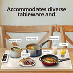 Food Warming Mat Electric Heating Tray for Buffets and Parties 3 Adjustable Temperature Settings from 40 to104 Degrees Fast Heating in 10 Seconds Child Safety Lock Easy to Clean (White)