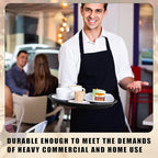 Zopeal 8 Pieces Black Round Restaurant Serving Tray, Plastic Non Slip Surface Food Meals Server Tray with Raised Edges for Home, Kitchen, Restaurant, Cafeteria, Bar (11",16")