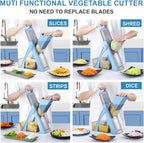2025 Upgraded Version All-in-1 Mandoline Slicer for Kitchen & Adjustable Mandoline Slicer. Detachable Blade, Cut Slice, Strips, Dice, Shred and Chop, Versatile Kitchen Veggie Chopper