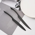 Luxury Silverware Set Flatware Cutlery 18/10 Stainless Steel Matte Polishing Metal Utensils Set Group Service for 1, 6-piece, Black