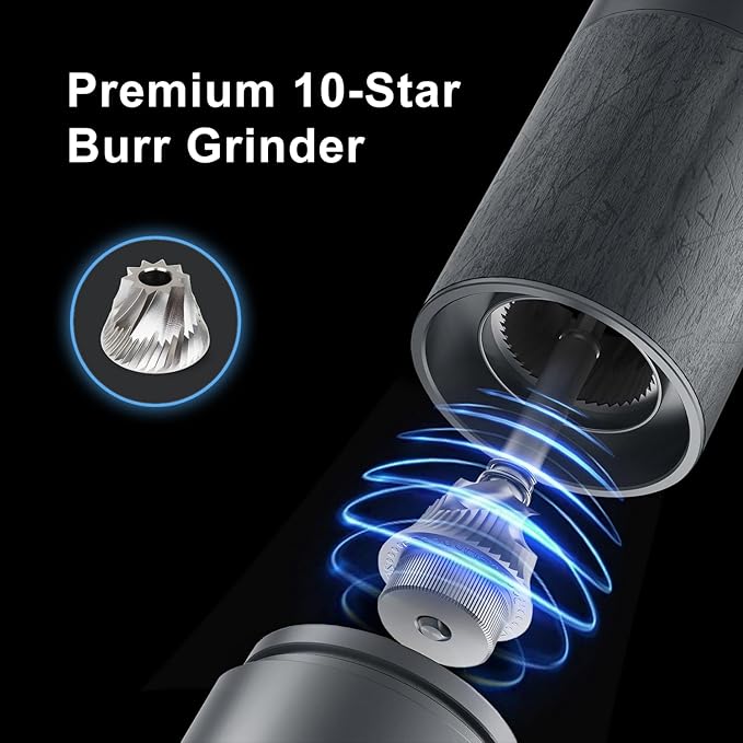 CERA+ Portable Burr Coffee Grinder Electric Espresso Grinderring Machine Suitable for Travel,Camping with Bag