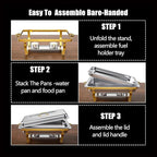 Chafing Dishes for Buffet 4 Pack, 9QT Gold and Silver Stainless Steel Chafing Dish Buffet Set Chafers and Buffet Warmers Sets for Any Party with Complete Set