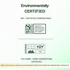 2.6 Gallon Compostable Food Scrap Bags - Handle Tie (100 Count) | BPI & OK Home Certified | Counter Top Bin, Kitchen Trash, Home & Yard Waste Bags