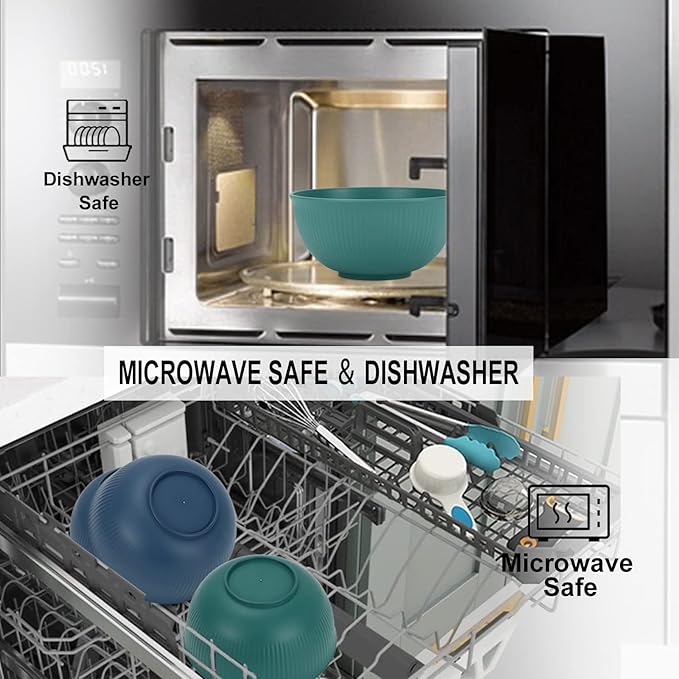 PYRMONT 26 OZ Plastic Soup Bowls - Set of 8 Unbreakable Kids Bowls, Dishwasher & Microwave Safe, BPA-Free