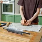 Professional Marble Rolling Pin for Dough - Solid Precise Pizza Dough Roller Marble Rolling Pin for Baking including Silicone Baking Mat, Steel Dough Scraper, Wooden Cradle - Gift for Bakers