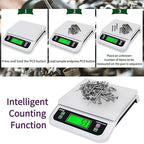 Large Digital Kitchen Scale 66lb/30kg Food Scales for Kitchen with Tare and Prep Counting Baking Cooking Bread Meat Scale with LCD Display for Bakery (White, 30kg)