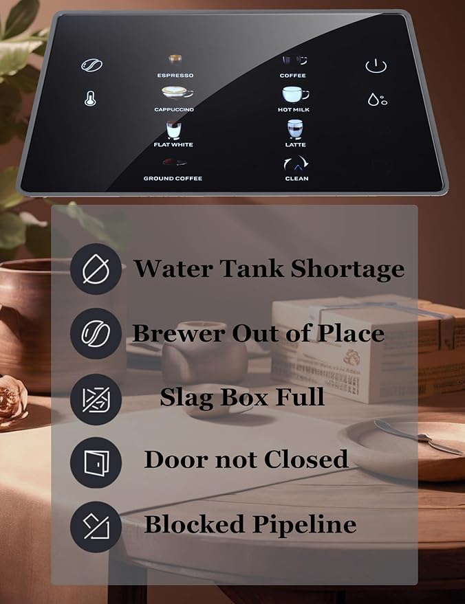 Fully Automatic Coffee Maker with Built-in 3-Level Grinder Expresso/ Cappuccino/Latte/Americano Coffee Machines with Self-Cleaning Function 12 Cup Coffee Machine for Home/Office (Coffee Maker-Black)