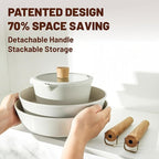 SENSARTE Ceramic Nonstick Cookware Set Non-toxic Healthy Pots and Pans Set Ceramic Coated Kitchen Cooking Set, Free of Intentionally Added PFAS/PTFE, Dishwasher&Oven Safe, Induction Compatible, 15pcs