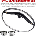 SCVP609-KLS Oval Glass Crock Pot Lid Compatible with Rival and Hamilton Beach Black Decker 6-Quart Crock Pot & Slow Cooker