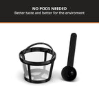 KRUPS Simply Brew Coffee Maker - Multi-Serve 4-in-1 with Stainless Steel Travel Tumbler, Black, 14oz