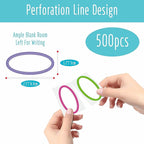 500 Removable Freezer Pantry Canning Labels, 8 Colorful Polka Borders, Water Oil Resistant with Perforation Line for Food Containers Jars Kitchen Restaurant Storage Organization