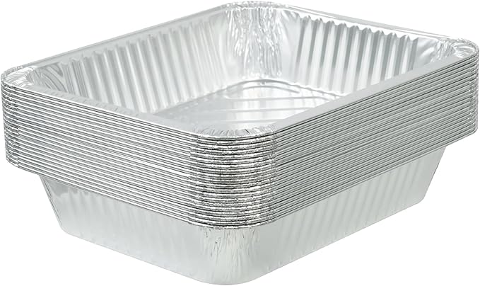 Aluminum Foil Pan, 9×13 Half Size Pans, Disposable Foil Pans for Roasting, Catering, Picnic or Holiday needs (20 Pack)