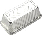 Juvale 50 Pack Aluminum Foil 2 lb Disposable Loaf Pans With Lids for Baking Bread, Heating, Storing Food (32oz, 8.5 x 4.5 In)