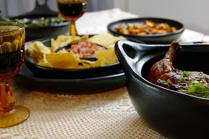 Authentic Chamba Casserole - Elegant Handmade Black Clay Cooking Pot with Cover - Perfect for Soups, Stews, Braises & More - Versatile & Durable - Stovetop Safe - 3 Qt.