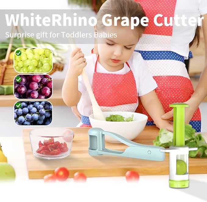 Grape Cutter suit, Stainless Steel Fruit Cutter for Grapes, Strawberries and Cherry Tomatoes, Slice into Quarters, Effortless Kitchen Tool for Fruit Salad Preparation, Quick and Easy Meal Prep