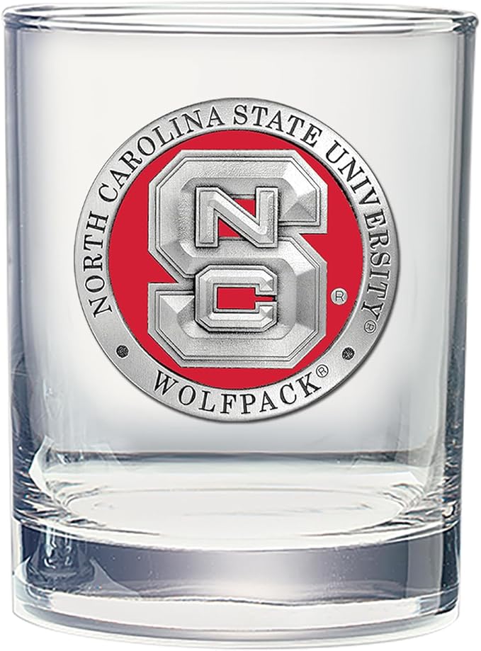 North Carolina State Double Old Fashion | Double Rocks Glass 14 OZ for Liquor | Expertly Crafted Pewter Glass By Heritage Pewter