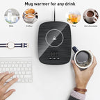Mug Warmer,Coffee Warmer for Desk Office Home Use, Electric Cup Warmer with Three Temperature Settings,Coffee hot Plate for Cocoa Tea Water Milk with Auto Shut Off After 4H Feature (Grey/Without Mug)
