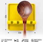 Zulay Kitchen Silicone Utensil Rest with Drip Pad for Multiple Utensils - BPA-Free, Heat-Resistant Spoon Rest & Spoon Holder for Stove Top - Kitchen Utensil Holder for Ladles & Tongs - Yellow