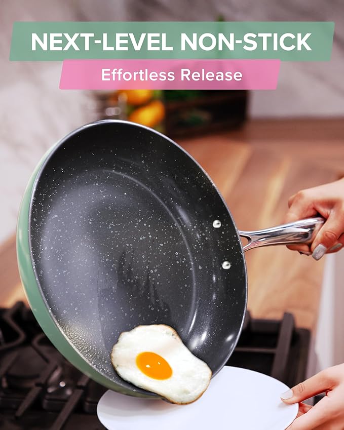 Nuwave Lux 13-Piece Premium Cookware Collection, Healthy G10 Duralon Blue Ceramic Nonstick, Ultra Durable, PFAS-Free, Lightweight & Works on All Cooktops