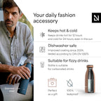 LARS NYSØM Stainless Steel Insulated Water Bottle 12oz 17oz 25oz 34oz 51oz | Insulated Thermo Flask for Hot and Cold Beverages | Leakproof Drinking Bottle (Blush Rose, 11.9oz)