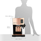 EspressoWorks 19-Bar Espresso, Latte and Cappuccino Maker 10-Piece Set - Brew Cappuccino and Latte with One Button - Espresso Machine with Milk Steamer 1250W - Coffee Gifts (Rose Gold)