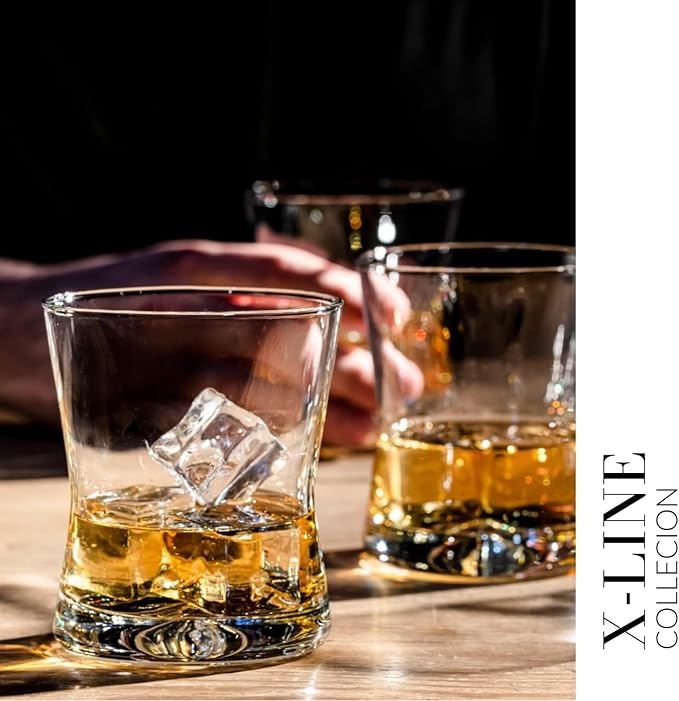 Krosno Whiskey Sour Glasses Old Fashioned Bourbon Cognac Brandy | Set of 6 | 9.8 oz | Cocktails Drinks Water Juice Scotch Irish Liquor Whisky | Made in Europe