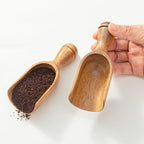 Wooden Scoops for Canisters 2PCS Wooden Scoop for Jars 4.9″Med-size Acacia Measuring Spoon for Ground Coffee Scoops Shovel Kitchen Scooping for Powder Bath Salt Laundry Detergent Shove-Multipurpose