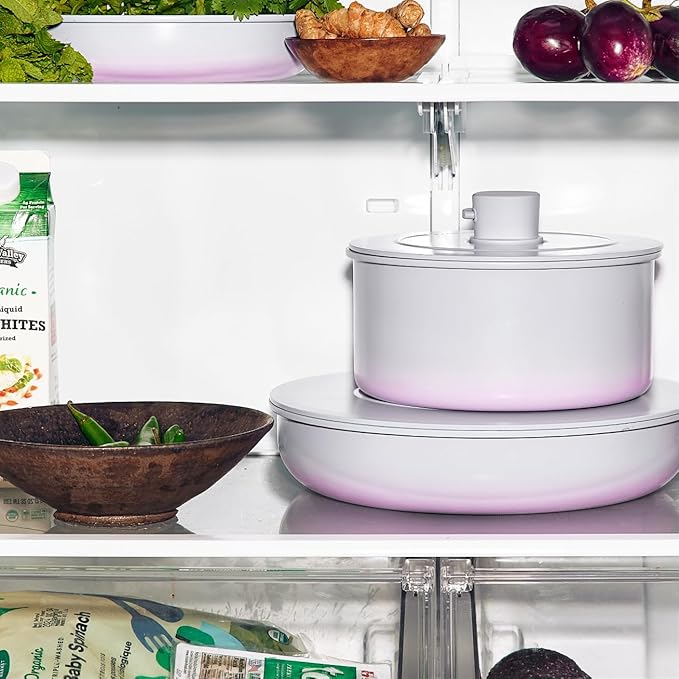 Ombré Ceramic Titanium Non-Toxic, Nonstick Cookware Set 8-Piece Modular System with Removable Handle and Magnetic Lid, Magnetic Spatula, Eco-Friendly, Oven & Dishwasher Safe (Green)