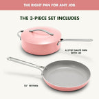 GreenPan Nova 10” Frying Pan Skillet and 4.37QT Sauté Pan with Lid, Oprah’s Favorite Things 2024, PFAS-Free Ceramic Nonstick, Induction Suitable, Sear, Fry, Broil, Dishwasher & Oven Safe, Coral