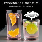 Laerjin Drinking Glasses Set of 8, 12 oz Highball Glasses & 10 oz Cocktail Glasses Set, Glassware Drinking Glasses, Glassware Sets for Cocktail, Beer, Wine, Whiskey, Water & Juice Drinkware(Pink)