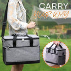 Collapsible Cooler Bags Insulated, 48 Cans Soft Cooler with Front Zipper Pocket & Shoulder Strap, Portable Leakproof Soft Sided Coolers for Camping/Beach/Picnic/Travel - Grey