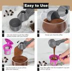 Coffee Scoop & Funnel for Reusable K Cup Refillable Coffee Pods, Coffee Measuring Spoon 2 Tablespoon Capacity, Scoop with Funnel for Ground Coffee, Protein Powder, Tea (Grey, 2 Pack)