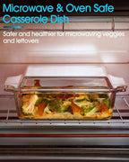 NUTRIUPS 6x6 Inches Square Glass Casserole Dish With Glass Lid - Microwave Safe Bakeware for Cooking