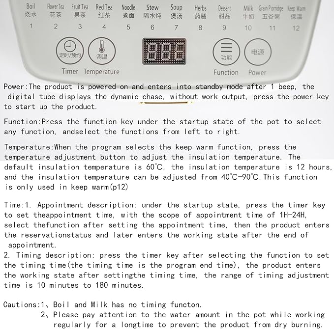 Health Pot Electric Kettle with Infuser，Smart Fruit Hot Tea Maker, Temperature Control and Tea Keep Warm, 12 Functional Procedures, 1.8 Liters of Capacity