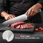 Damascus Chef Knife 8 Inch, Professional Japanese VG10 Damascus Steel Super Sharp Kitchen Knife, G10 Ergonomic Color Wooden Handle with Luxury Gift Box