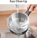 KOCH SYSTEME CS Stainless Steel Sauce Pan with Lid, 1QT & 2QT & 3QT Stainless Steel Saucepan Set with Bakelite Handles, Non Toxic Sauce Pot for Cooking, Induction Compatible & Dishwasher Safe, 6PCS