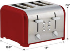 Kenmore 40604 4-Slice Toaster with Dual Controls in Red