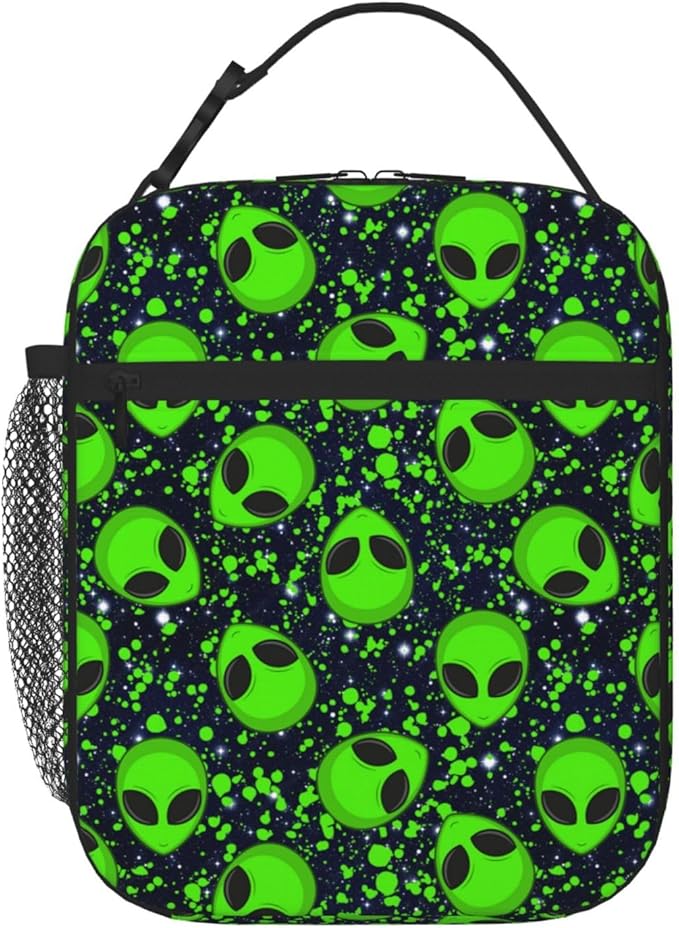 Alien Sky Green Insulated Lunch Bag for Women & Men, Reusable Leak-Proof Lunch Box with Cooler Compartment, Lunch Tote for Adults Work Travel Picnic Durable & Washable