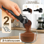 Coffee Scoop & Funnel for Reusable K Cup Refillable Coffee Pods,Mess-Free Measuring Spoon 2 TBSP Capacity for Ground Coffee, Protein Powder & Tea, Funnel Design without Spilling(2, Black)